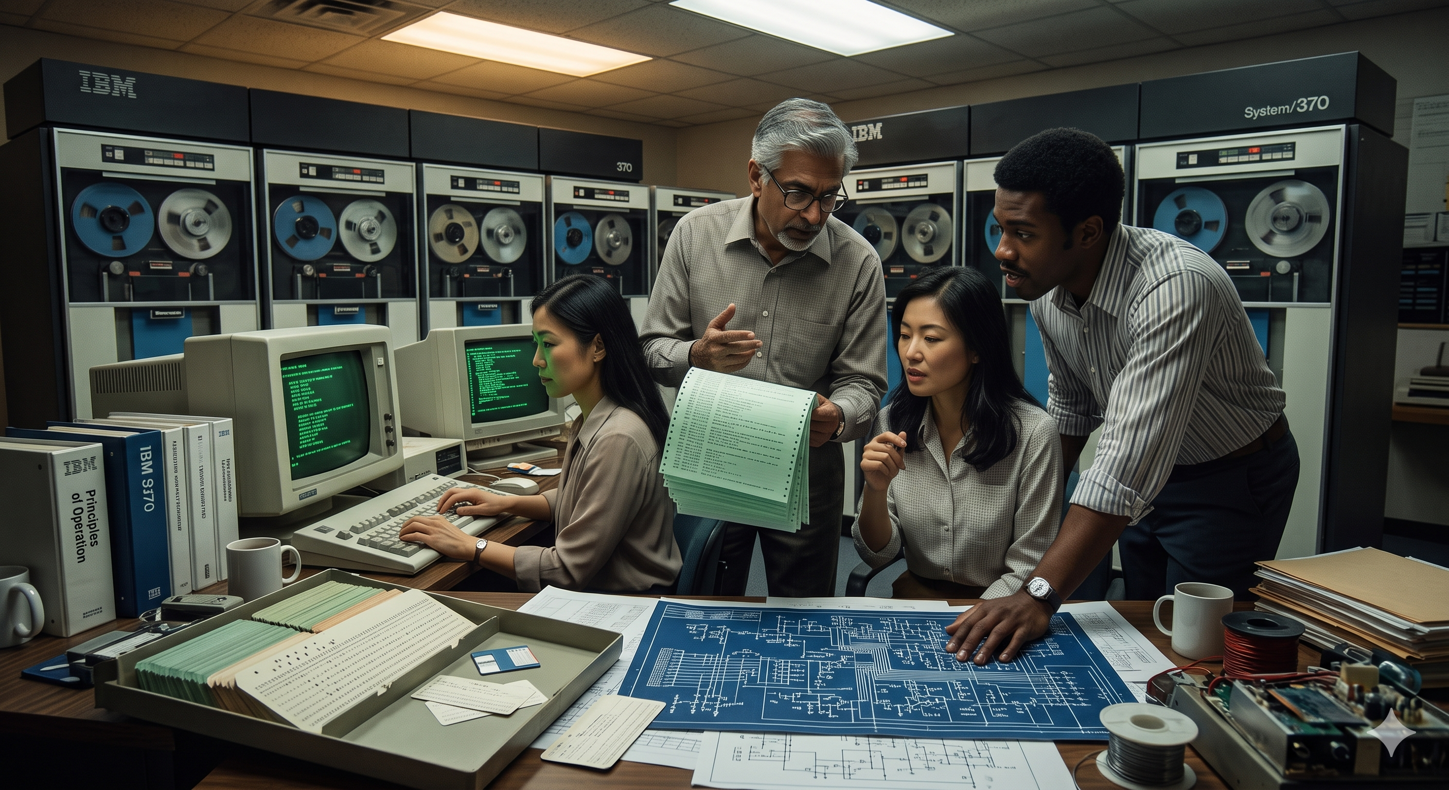 An old-school engineering team